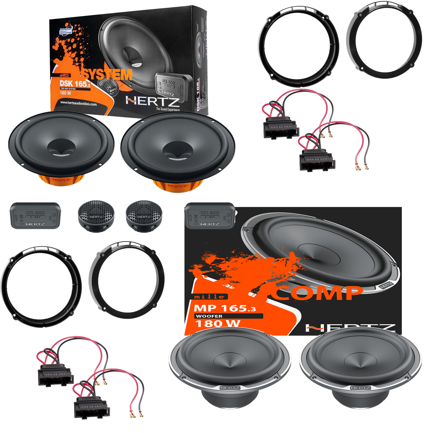 Kit 4 Casse Altoparlanti HERTZ Anteriori e Posteriori Seat Leon dal 2005/>2012