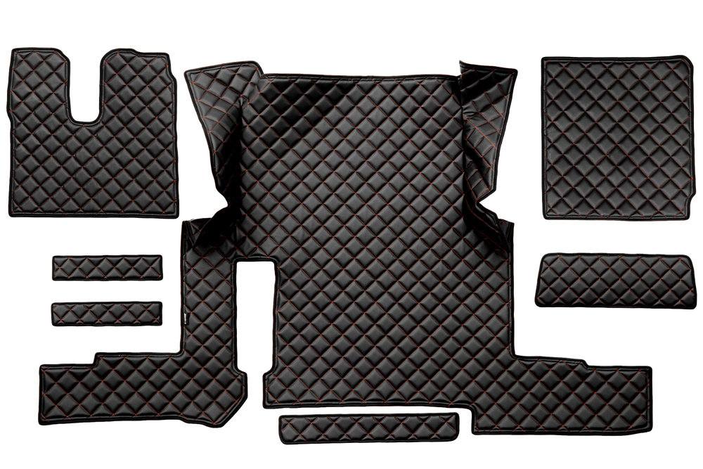 24//7Auto Nero cruscotto Eco tappetini in pelle copre per MAN TGX 2007//19