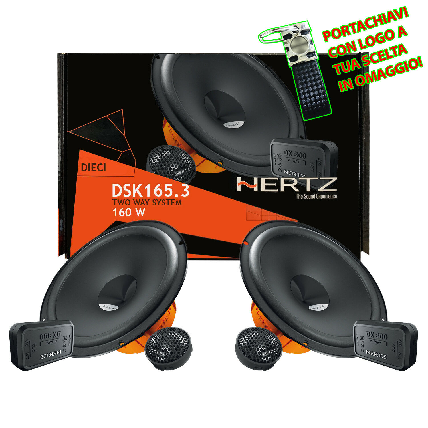 CROSSOVER HERTZ DSK 165.3 DIECI 160W TWEETER KIT ALTOPARLANTI WOOFER 165mm