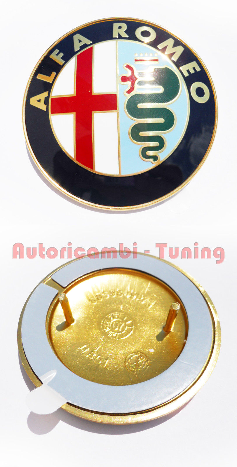 Stemma fregio scudetto logo Alfa Romeo 33 75 145 156 155 156 164 166 GTV Spider