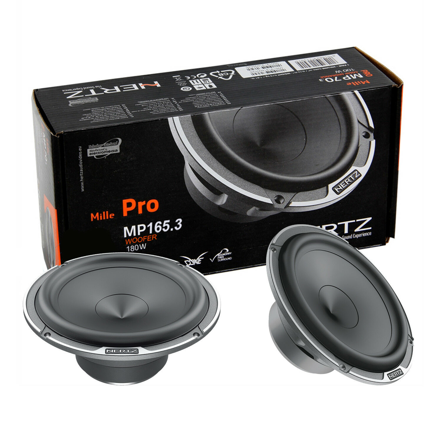 Coppia Woofer HERTZ MP 165.3 180W 165MM 16,5cm VCone Linea Mille Pro
