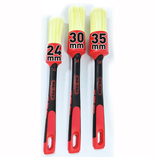 Set 3 Pennelli Per Pulizia Auto – Spazzole Morbide Per Interni – Fessure, Cruscotto, Aria Condizionata